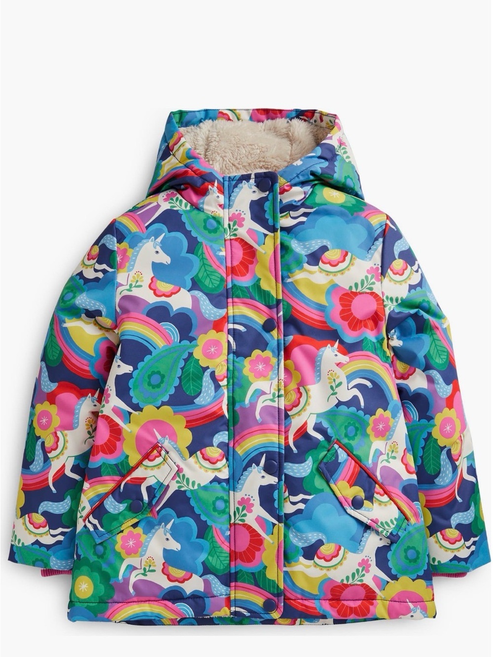 Mini Boden Kids' Unicorn Water Resistant Fleece